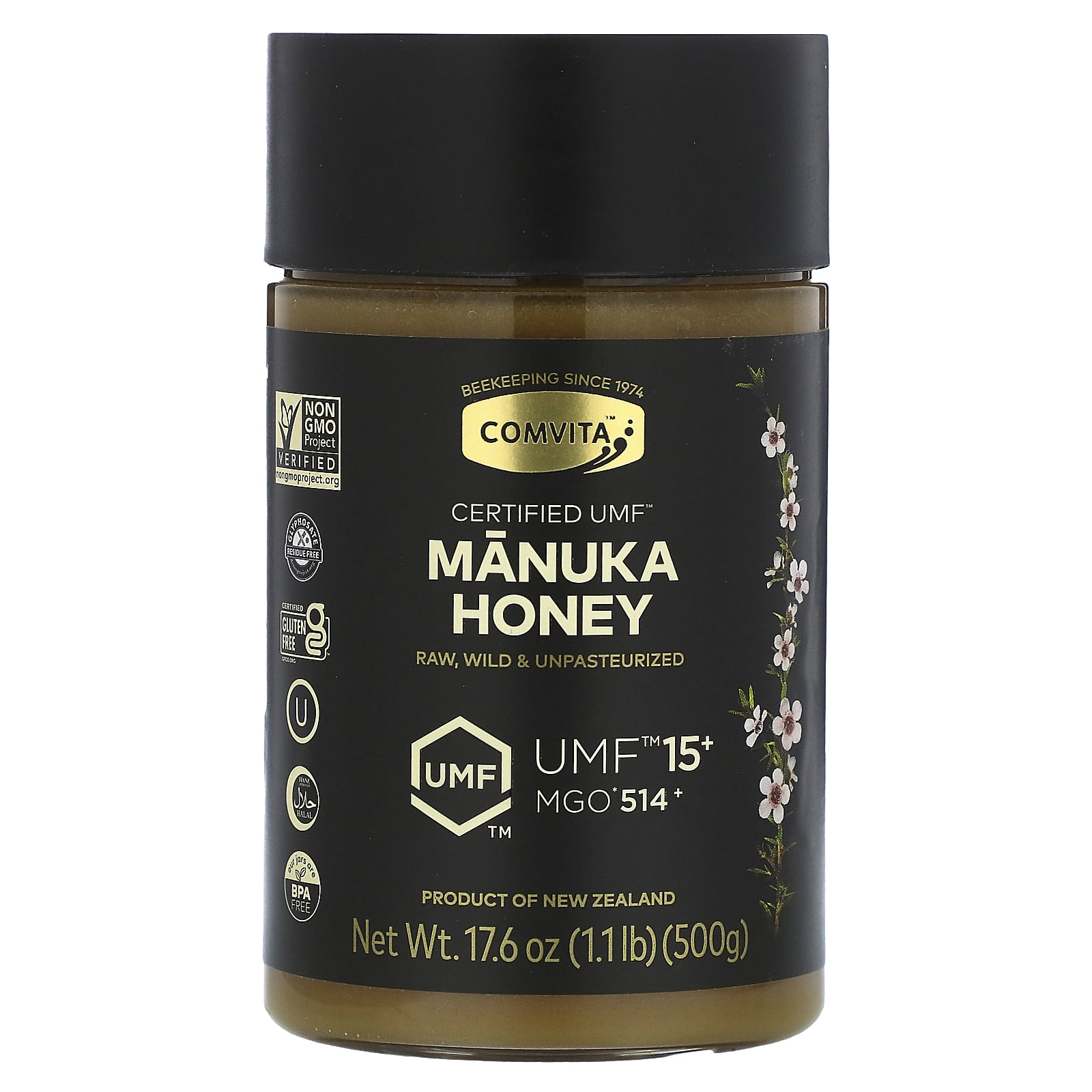 

Manuka Honey, Umf 15+, Mgo 514+, 500G(17.6Oz)