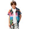 Jungen kurzärmeliges Hawaiihemd, Kinder Sommer Hemd mit Knöpfen
