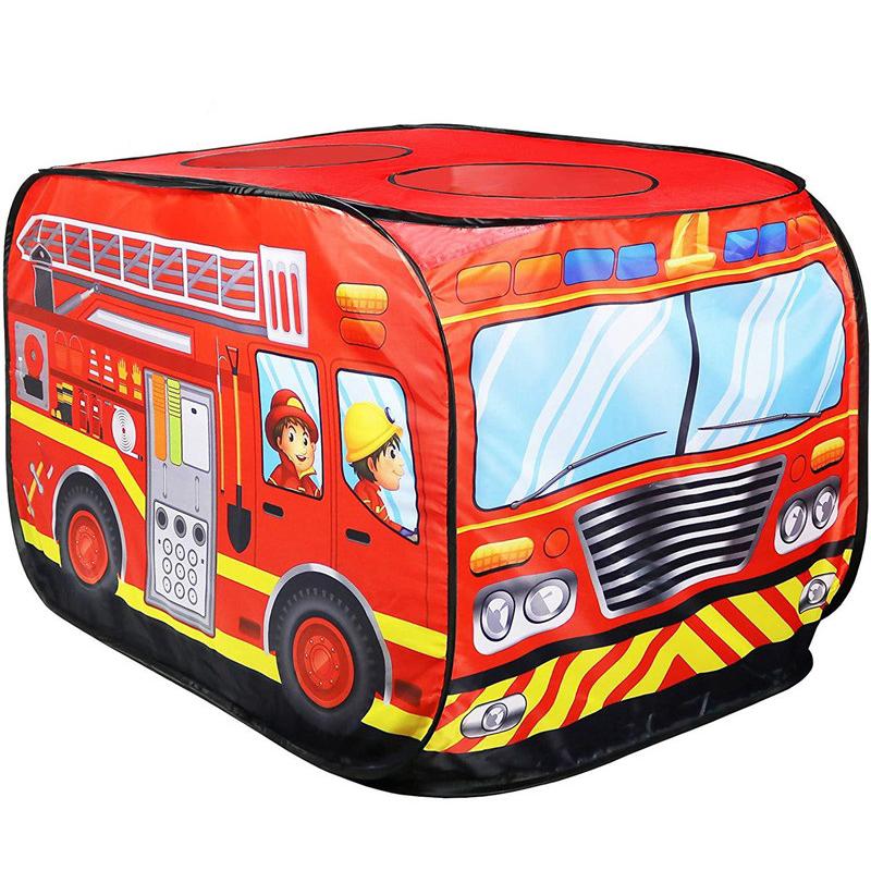 Tenda de Brincar Casa de Jogo Caminhão de Bombeiros Ônibus da Polícia Dobrável Pop Up Brinquedo Casa de Jogo Brinquedos para Crianças Tenda Sorvete Combate a Incêndios Casa Modelo
