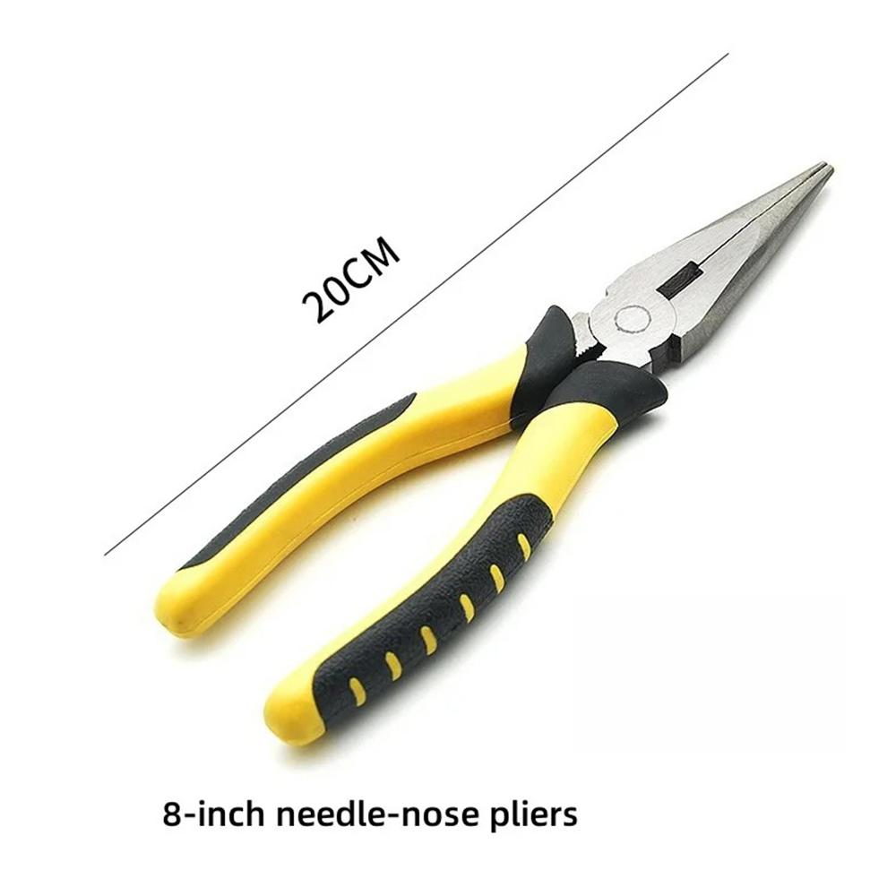 

Многофункциональные плоскогубцы для оборудования 8-дюймовые универсальные кусачки для проводов, диагональные плоскогубцы, обжимные клещи, острогубцы Ручной инструмент электрика 8inch pointed beak pliers