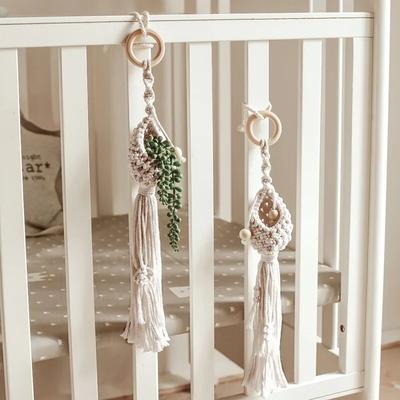 Handmade Macrame Plant Hanger Vintage Cotton Linen Flowerpot Holder Indoor Wall Hanging Basket Boho Wedding Home Decor