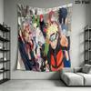 Naruto Team Battle Wall Tapestry Aesthetic Wall Hanging Printed Fabric Blanket Decorative Tapestries For Bedroom Living Room Home Decor