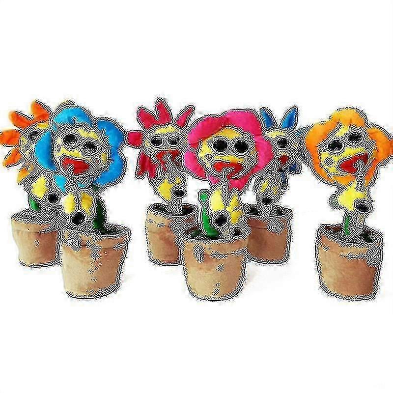 Tanzende Sonnenblume mit Saxophon 35cm Elektronisches Singendes Spielzeug 80 Lieder Schwingender Blumentopf