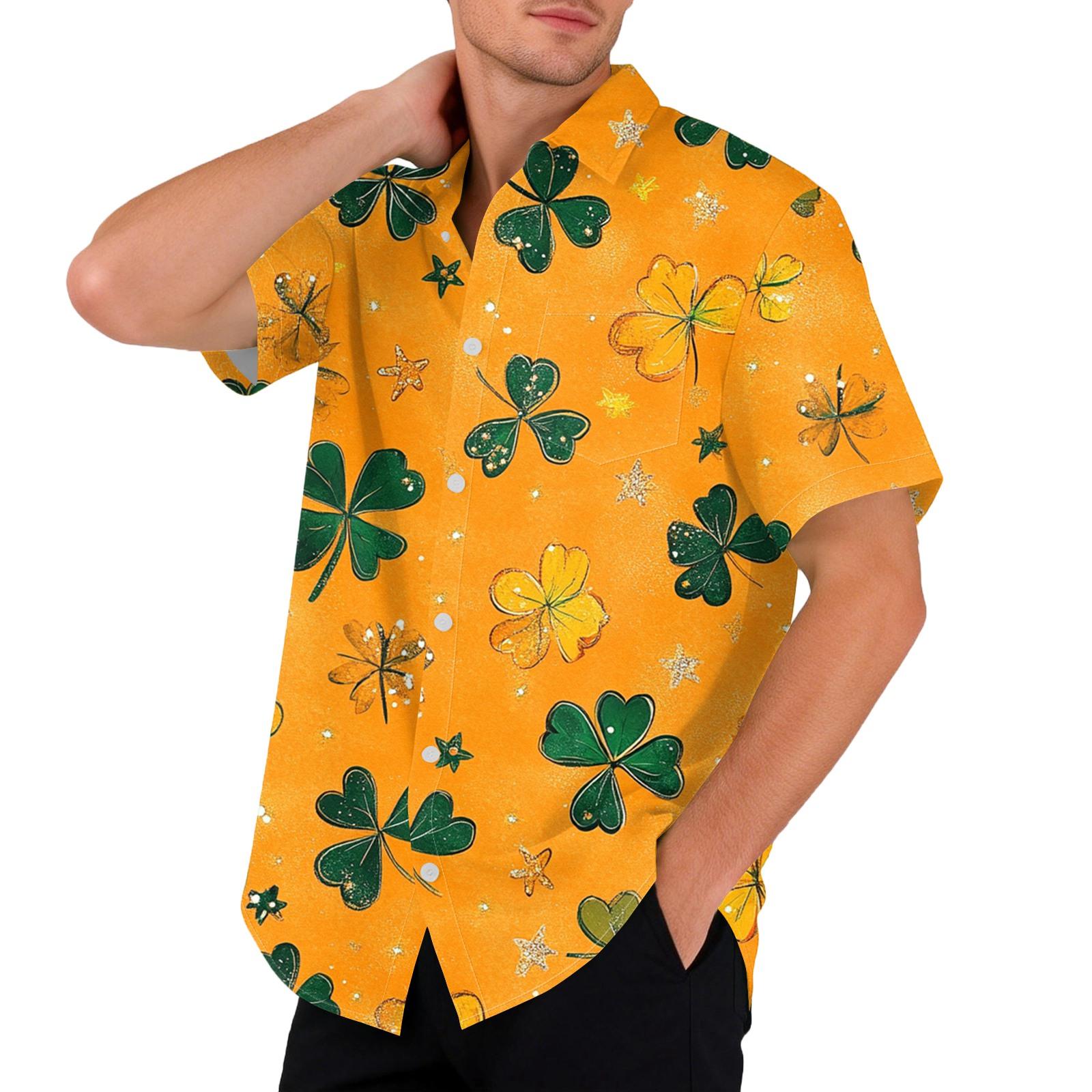 Мужская свободная повседневная футболка с принтом флага рубашка с коротким рукавом XL жёлтый 1790₽