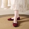 Übergröße 43 Damen Slipper Wildleder Runde Zehenpartie Süße Schleife Slip-on Ballerinas Elegante Damen Schlanke Ballerinas Flache Schuhe