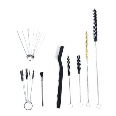 Kit de nettoyage pour pistolet à peinture 17 pièces Ensemble aiguille et brosse Acier inoxydable Accessoires de nettoyage pour pistolets à peinture Outil pneumatique
