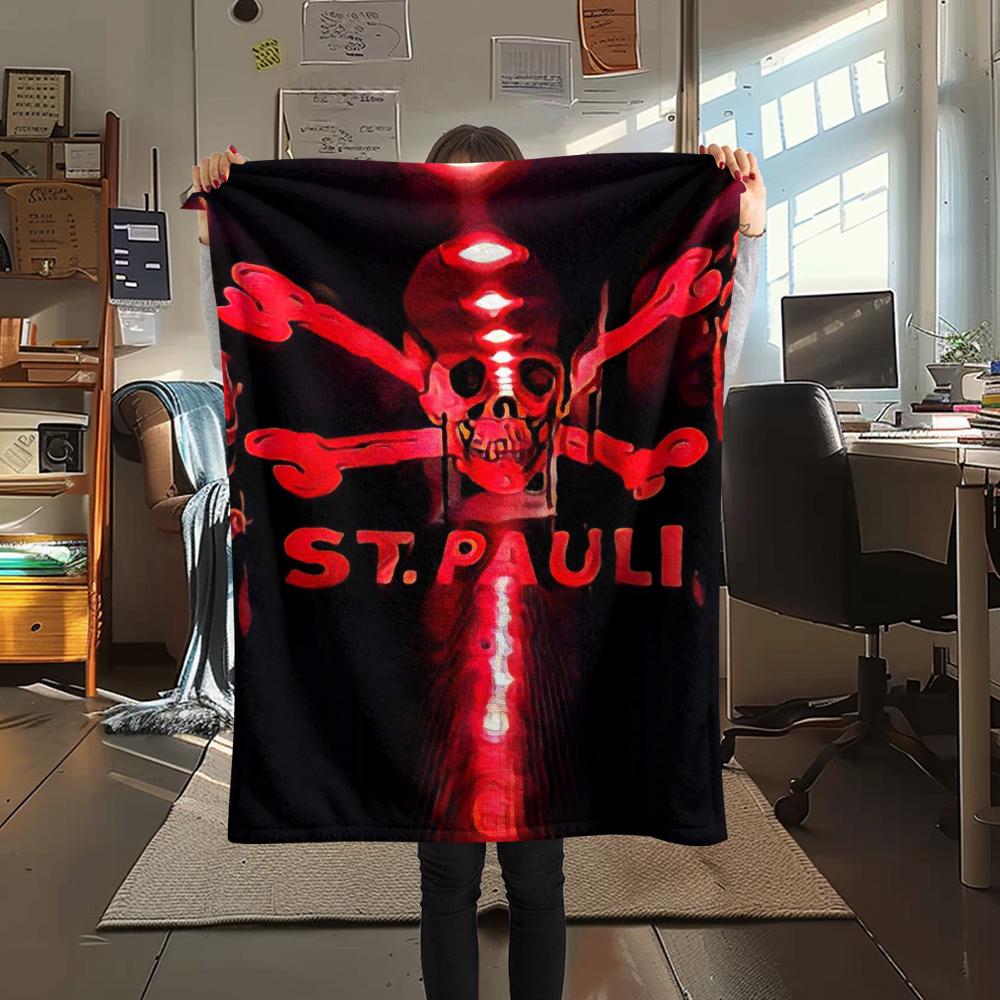 1pz Coperta in Flanella con Stampa ST Pauli, Alta qualità Confortevole per Tutte le Stagioni, Decorazione per la Casa, Calore e Comfort, Perfetta per Regali di Natale183