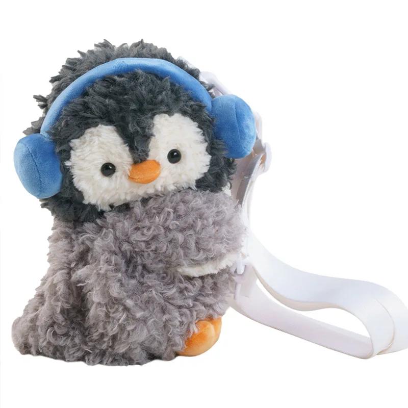 

Cute Anime Headphones Penguin Plush Backpacks Kawaii Cartoon Animal Crossbody Bags Funny Plushie Schoolbags for Women Gift