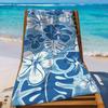 Meerblau Pfeffer Kuwait Strandtuch Fasermaterial, schnelltrocknend, sandabweisend, waschbar, Strand Küste Tropische Blume Handtuch, ideales Geschenk