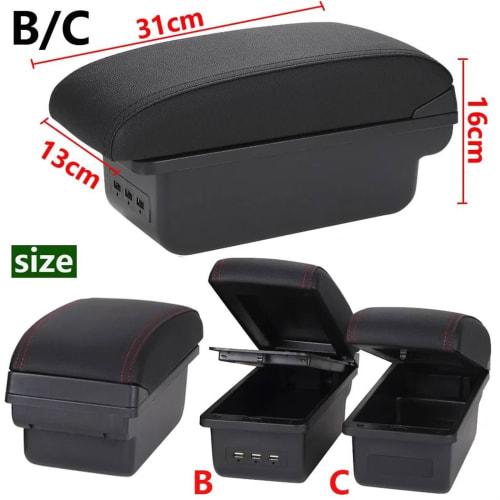 Easy to install Car Armrest Box Car Armrest Arm Storage Box Modification Parts Car Accessories Fit for Nissan March Micra K13 2010-2022 (Color : B1 Bl