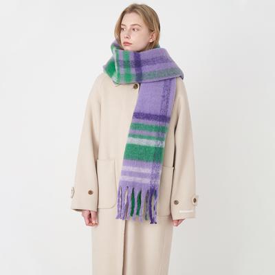 European and American Style Women's Classic Plaid Long Scarf Vintage Fashion Tassel Pashmina Winter Warm Shawl