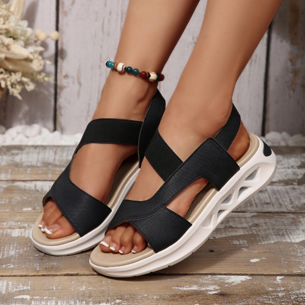 Foreign trade summer new women's platform sandals large size soft sole casual fish mouth platform beach sandals