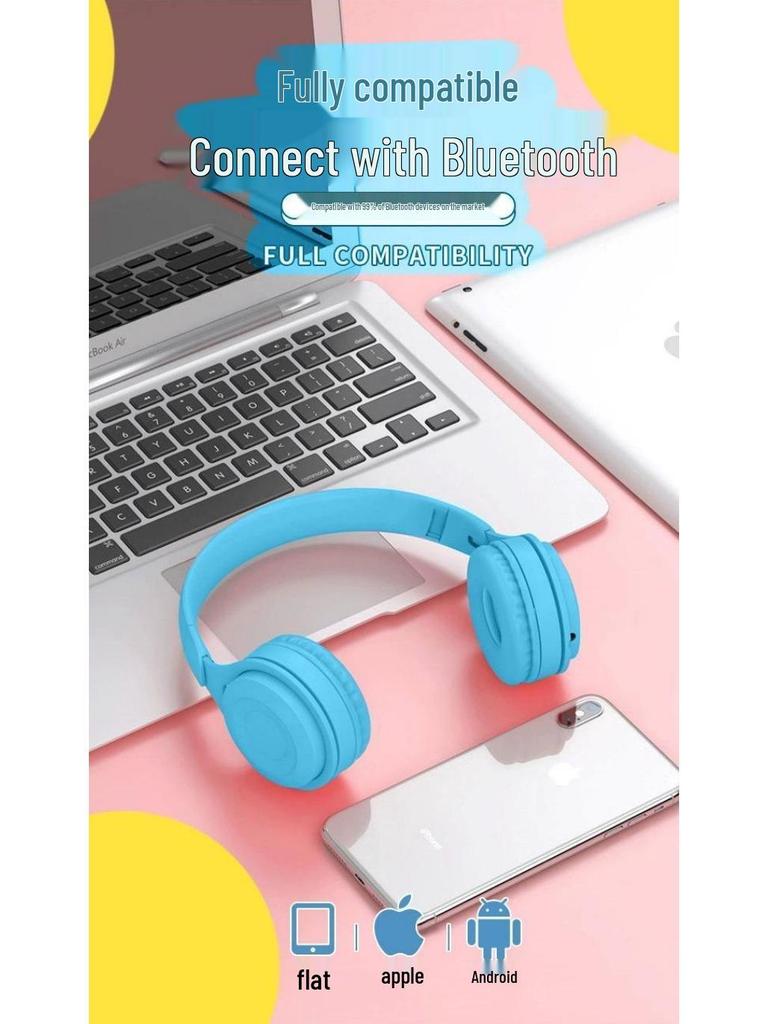 Macaron Y08 Over-Ear Unisex Cute Wireless Bluetooth Headphones
