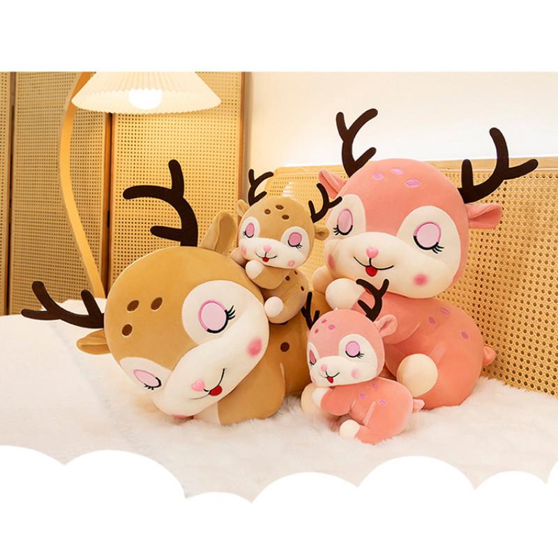 Plush Cartoon Deer Toy Stuffed Animal Doll Pp Cotton Filling Holiday Child Gifts