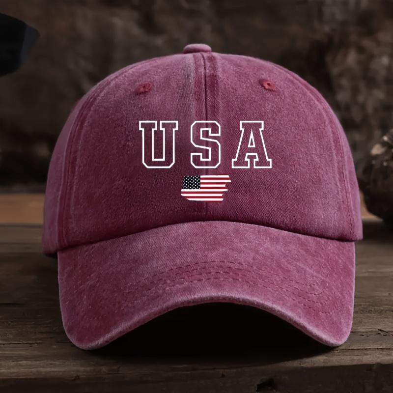 1 Unisex Printed USA Adjustable Baseball Cap Perfect for Spring and Autumn Travel Beach Holidays Suitable for Fishing