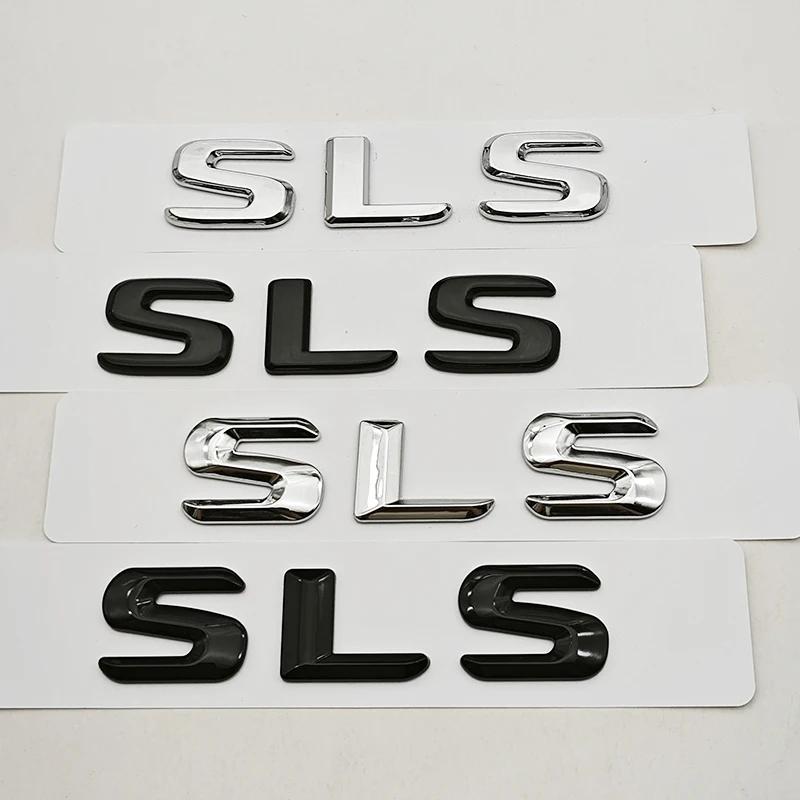 For Mercedes Benz 3D ABS Car Letters Logo SLS Badge Rear Trunk Emblem Decals For Mercedes Benz SLS C197 R197 Tail Marking Accessories
