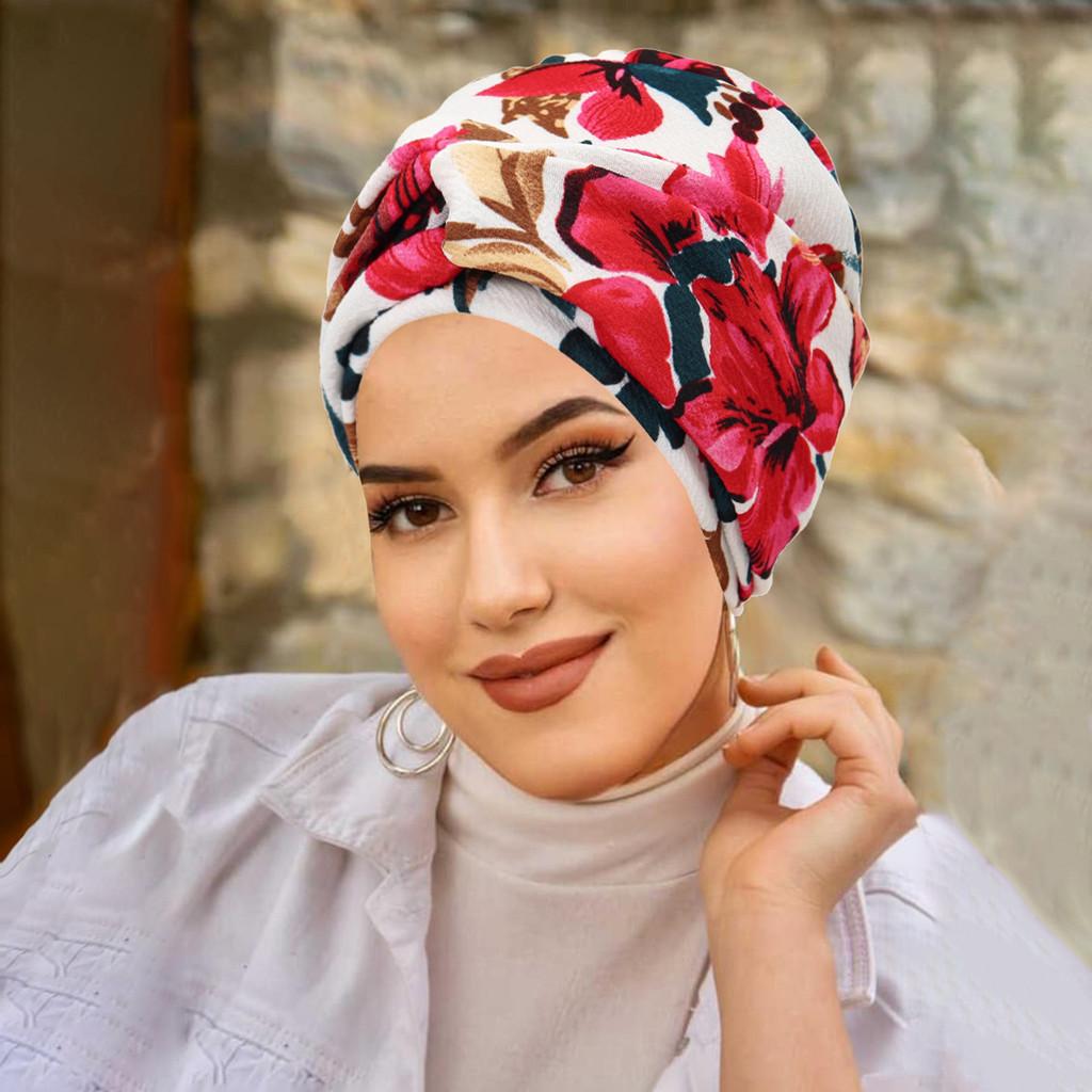 Fashion Turban Headscarf For Women With Floral Print Summer Autumn Winter Accessories