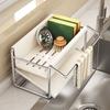 Stainless Steel Kitchen Sink Drain Rack With Water Drainage And No Installation For Home Use