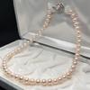 Used [Certificate of identification included] Akoya pearl pearl necklace Pearl silver SILVER stamp 7-7.5mm pearl necklace