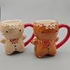 1 Stück 300ml Weihnachts-Lebkuchenmann-Tasse Keramiktasse Kekstasse Trinkgeschirr Geschenke