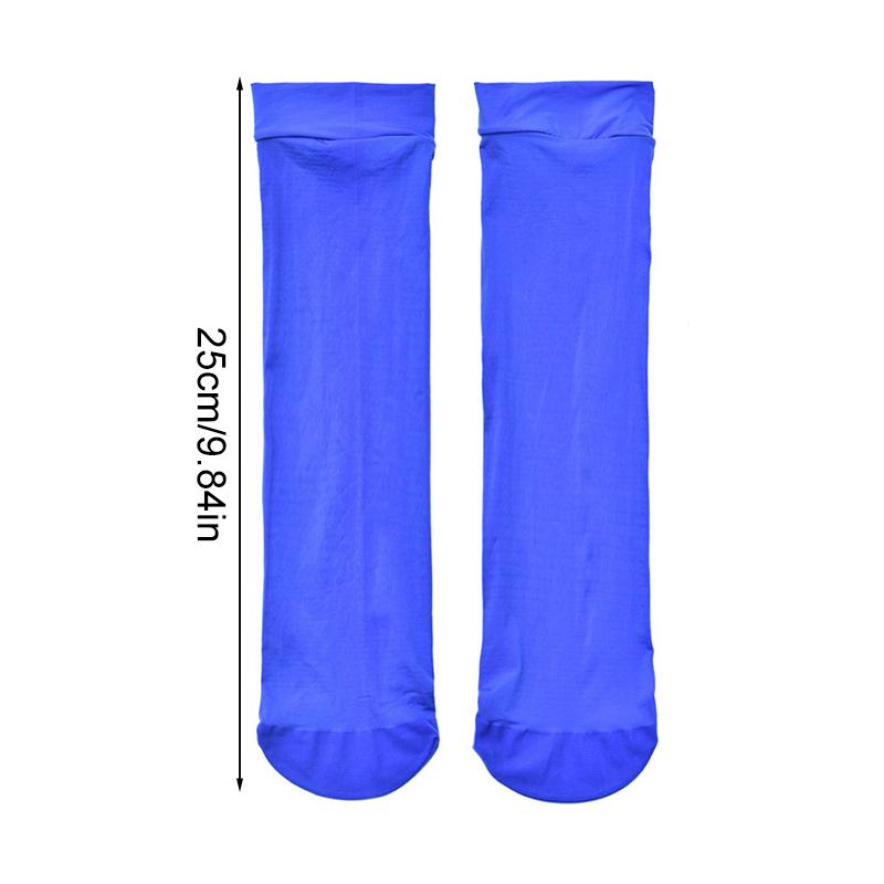 1Pair Solid Color Oil Shiny Nylon Summer Female Silky Sheer Stockings Ankle Socks Women