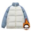 Herren Splice Baumwollgepolsterte Jacke Stehkragen Verdickt Winter Neu Herren Jugend Lässig Brot Kleidung Baumwollgepolsterte Jacke