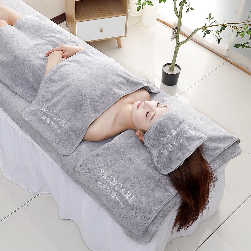 

Absorbent Non-Shedding Towel & Headscarf Set for Beauty Salon, Hotel, Guesthouse & Barber Shop - Customizable LOGO Headwrap Towel 20x70cm сірий колір
