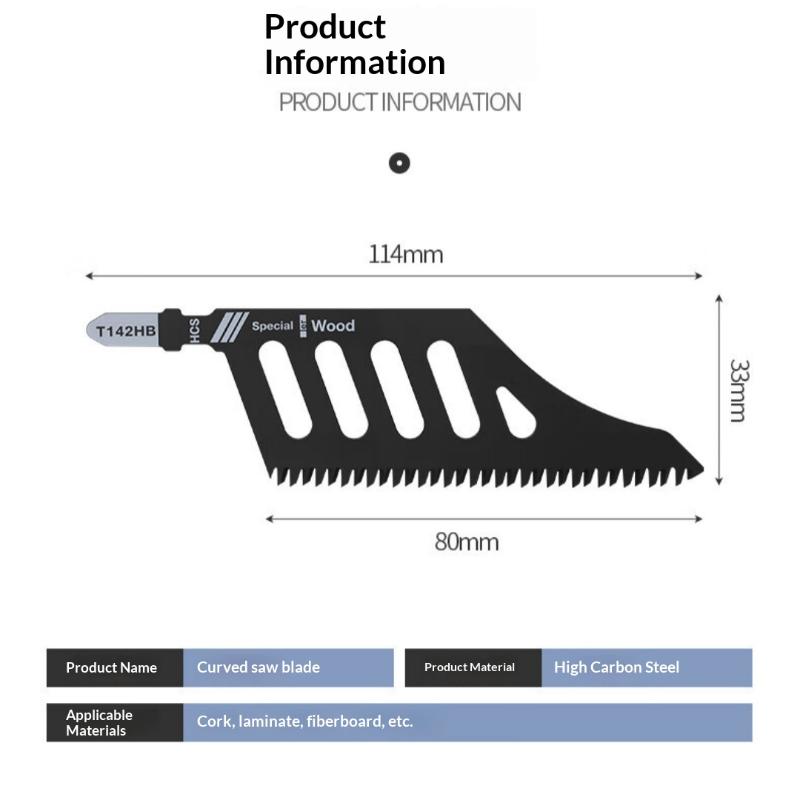 

M-1/5Pcs T Shank Flush Cutting Replacement Blades Curved Jigsaw Blade For Precision Cuts Precision Ground Teeth
