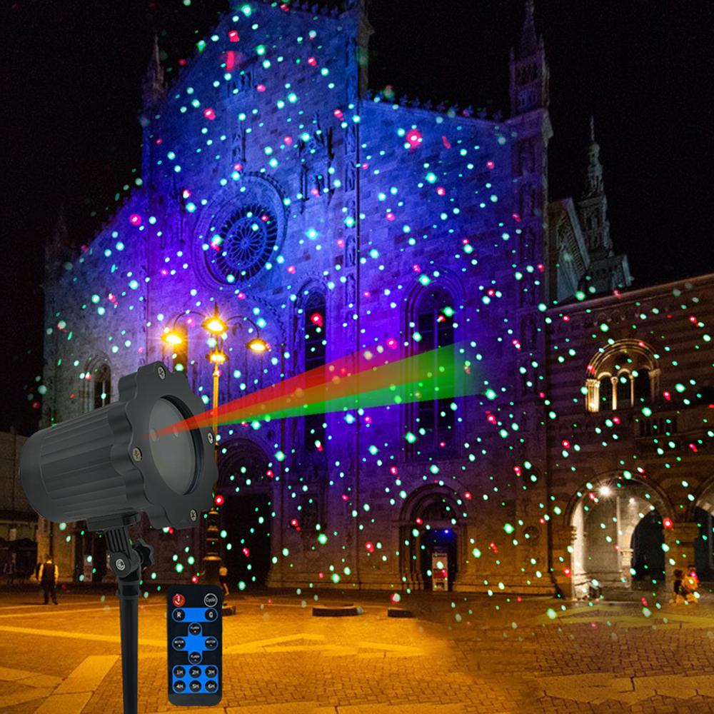 

Outdoor Motion Lights Projector 2 Color Stage Light Xmas Decoration LED Projection Lamp Red Green Water Resistant with Remote Controller for Indoor an