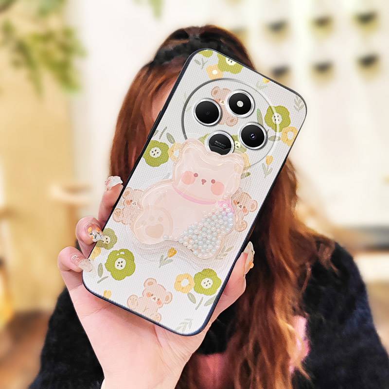 Silicone Dirt-resistant Phone Case For Redmi A4 5G Durable Cute Waterproof Quicksand protective Cartoon Soft Case TPU