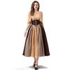 Cosplay European and American retro dress contrasting color splicing Feifei sleeves lace waist princess dress one-word shoulder dress skirt tutu skirt