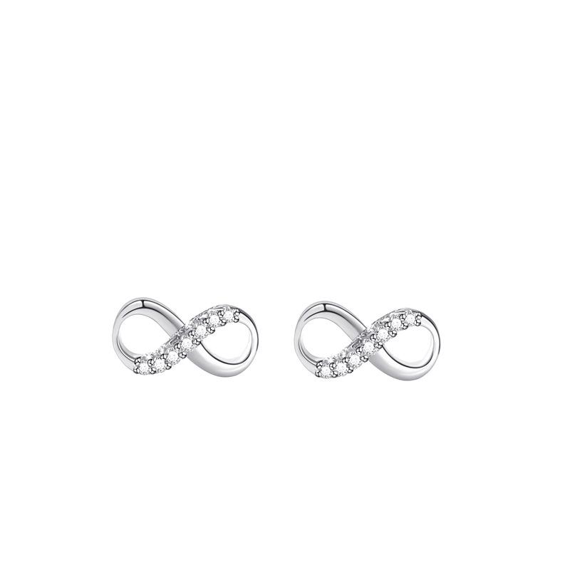 Stud Earrings Women's Mobius Earrings Niche Design High Sense Ins Cold Style Temperament Plain Silver Earrings