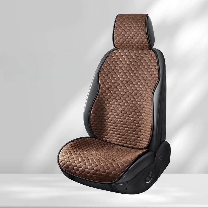 Breathable Linen Fabric Car Front Seat Cushion – Premium Fiber Material, Comfortable & Durable, All-Season Use, Fits Most Cars
