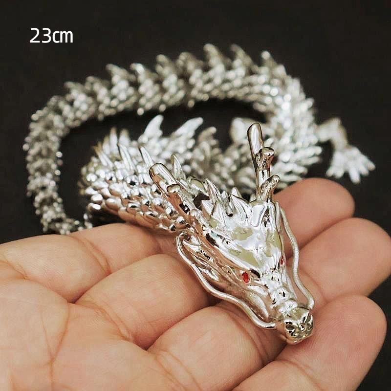 1Pcs Moveable Body Joints Antique Alloy Lucky Dragon Desktop Office Crafts 3D Dragon Statue Ornament Home Decoration Gifts