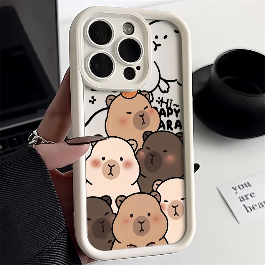 Cute Capybara Case for Apple iPhone 14 Pro 16e 14 XS XR 12 Mini 16 Plus 11 15 Plus 11 13 Pro MAX Soft Cover
