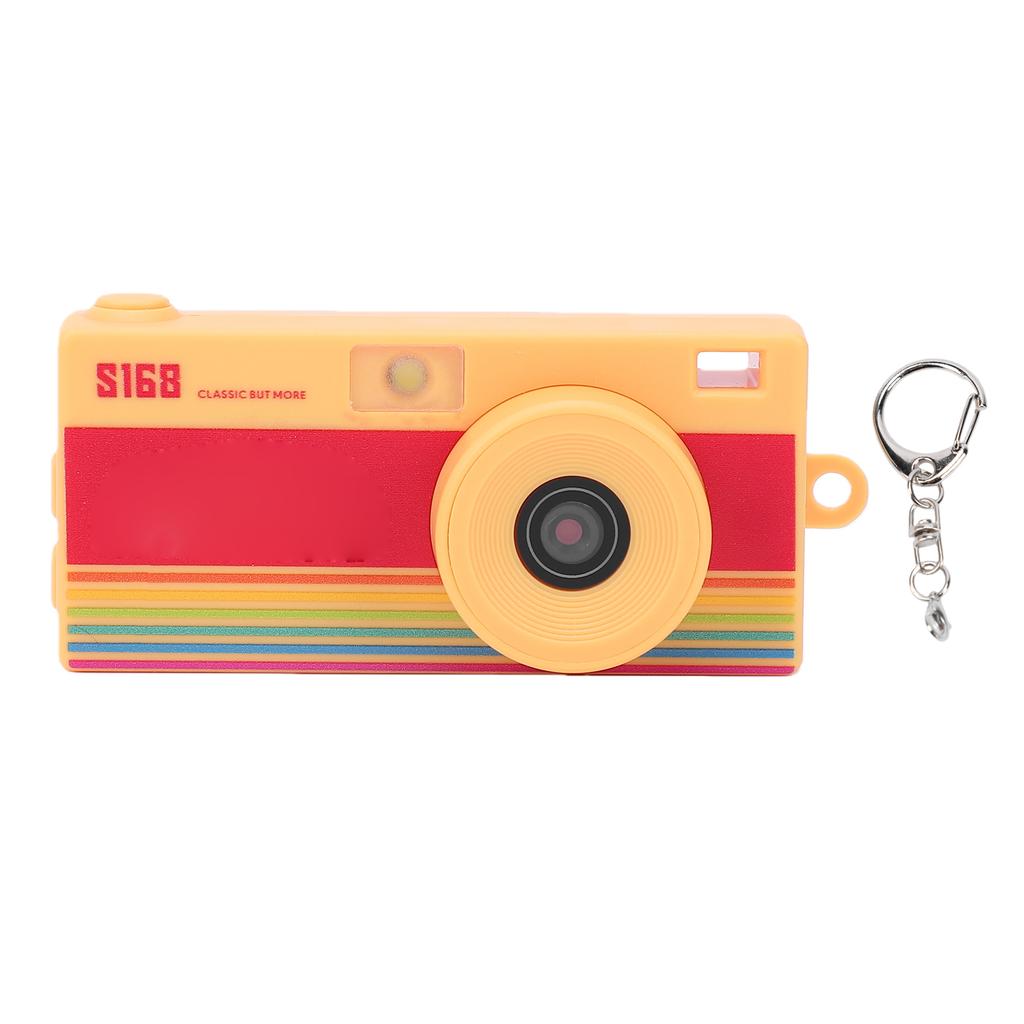 2K Keychain Camera for Teens Teens HD Type C Retro Keychain Camera with Flash 1.47 Inch Screen for Outdoor Travel Yellow