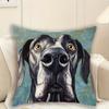 1Pc Great Dane Portrait Print Throw Pillow Cover,Suitable For Sofa,Bedroom,Living Room,A Stylish Gift For Animal Lovers