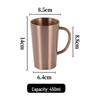 Taza Termo Aislada de Doble Pared de Acero Inoxidable 304 con Asa - Dorada