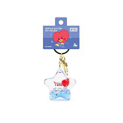 Solomon Shoji BT21 Acrylic Glitter Keychain Glitter Keyholder Cute Twinkling