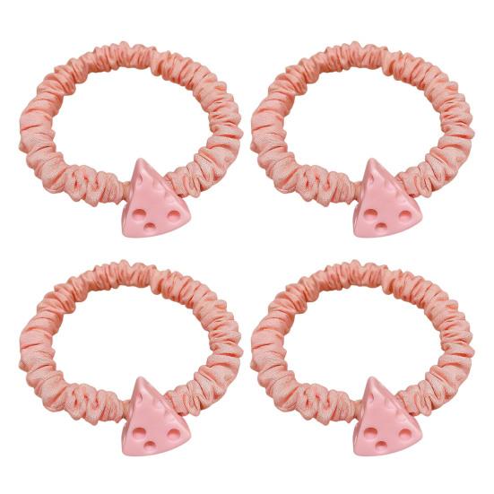 4Pcs Girl Hair Ropes Cartoon Decoration Macaron Color High Elasticity Hair Bands High Elasticity No Hair Damage Ponytail Holder A