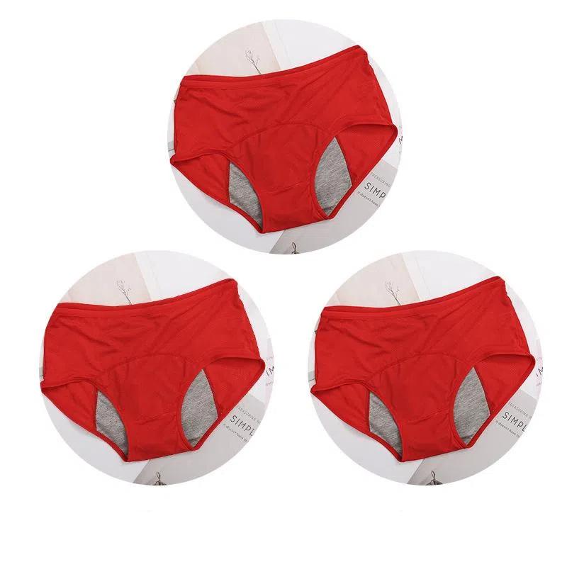 

3шт герметичные менструальные трусики женское нижнее белье физиологические поясные брюки 3XL