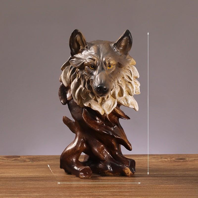 Resin Synthetic Animal Head Statue Office Bookshelf Decoration Gift Friends For