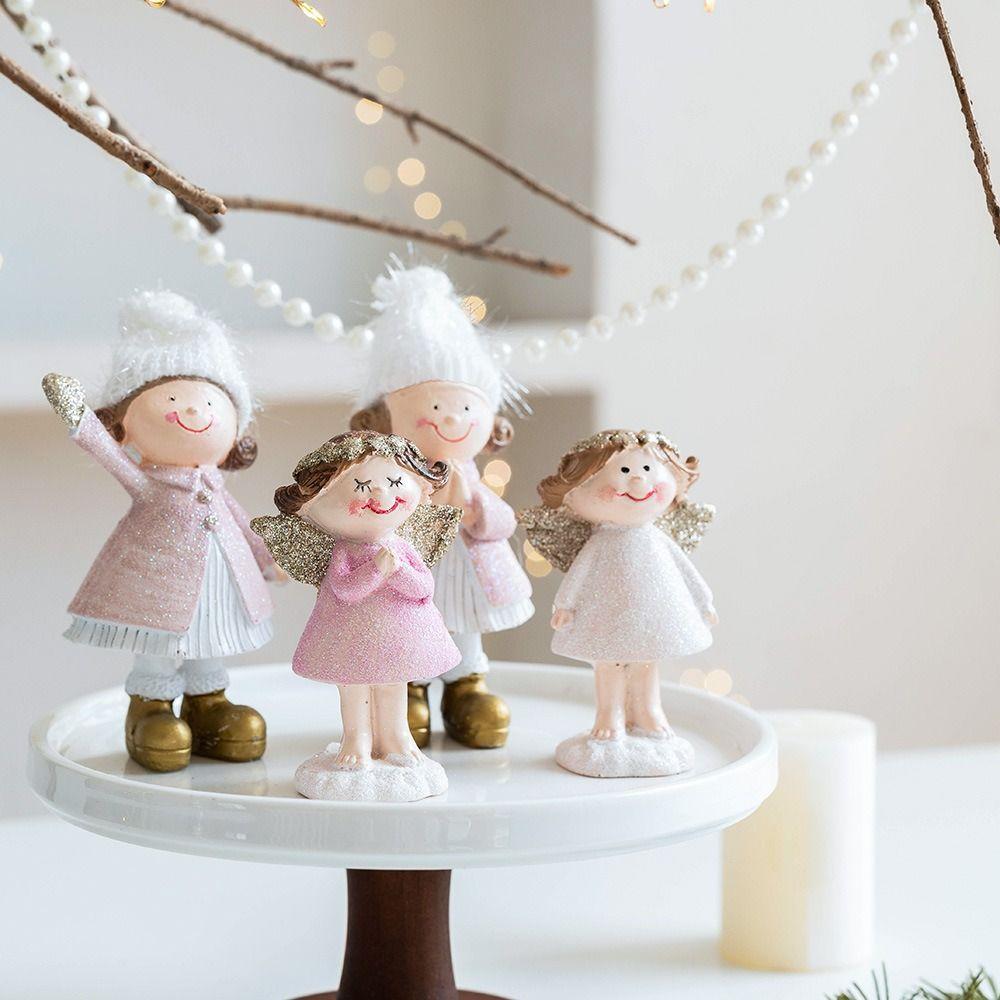 Mini Pink Girl Desktop Ornament Cartoon Frohe Weihnachten Dekorationen Zuhause Wohnzimmer Büro