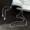 S925 Sterling Silver 2mm Sparkling Faceted Bead Necklace - Trendy Minimalist Pendant Chain