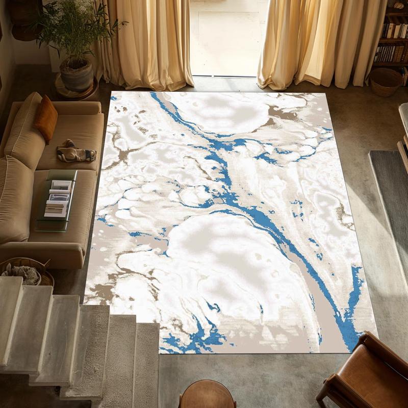 

Marble Fluid Area Rug Modern Abstract Print Washable Non-Slip Carpet Floormat for KidsRoom Bedroom Minimalist Nordic Style 40x60CM