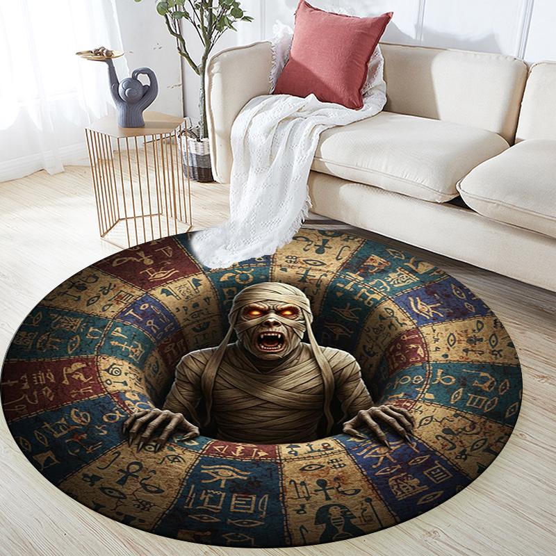 Cartoon Print Round Area Rug,Carpet Rug for Living Room Bedroom Sofa Playroom Decor,Non-slip Floor Mat