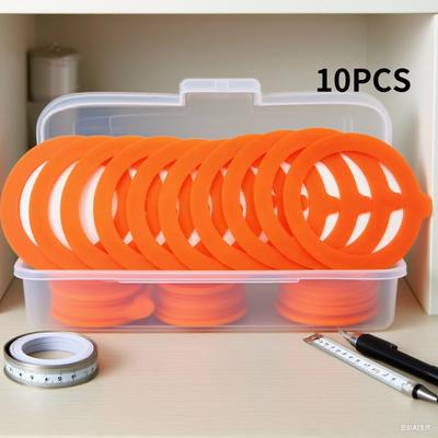 10pcs Replacement Gasket Silicone Rings Replace Gaskets Airtight Rubber Seals Rings For Jar Lids Fresh-keeping Lids Accessories