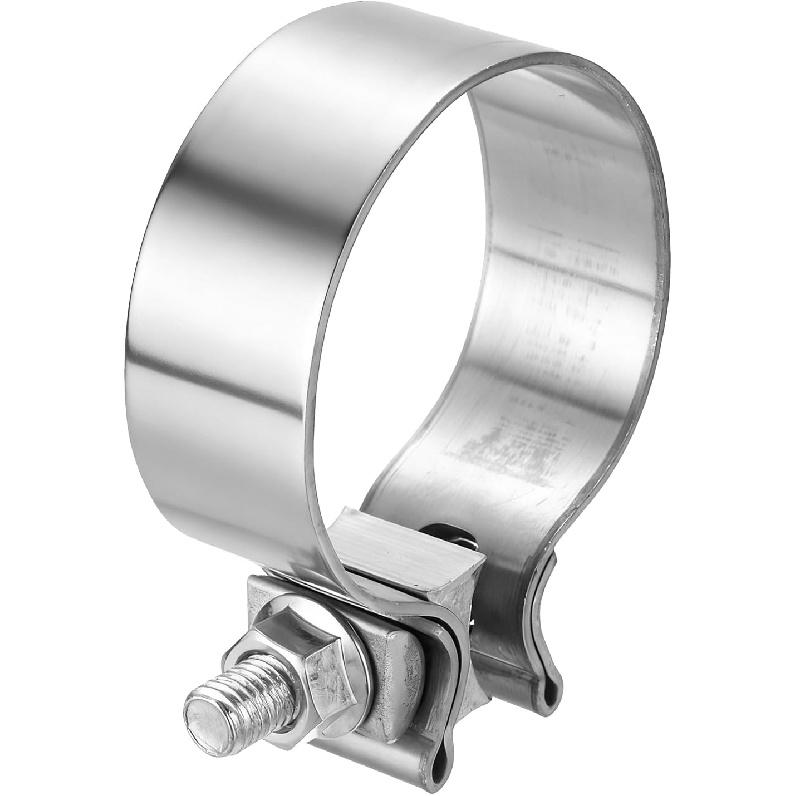 HARFINGTON 410 Stainless Steel Exhaust Clamp 2.48" Butt Joint Narrow Band Muffler Seal Exhaust Narrow Lap Butt Clamps for Pipes Muffler Converters