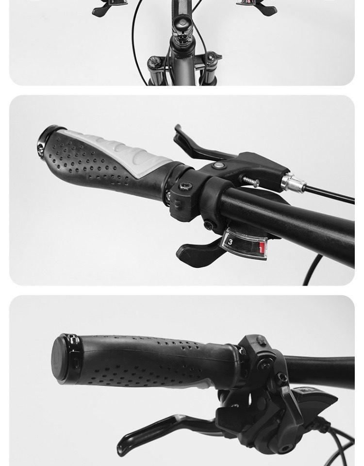 Aluminum Alloy Lock-on Non-slip Mountain Bike Handlebar Grips with Rubber Bar Ends