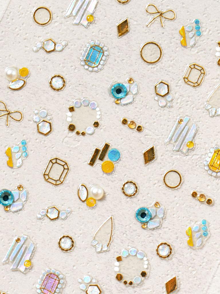 Metallic Stone Gold & Silver Foil Nail Art Stickers